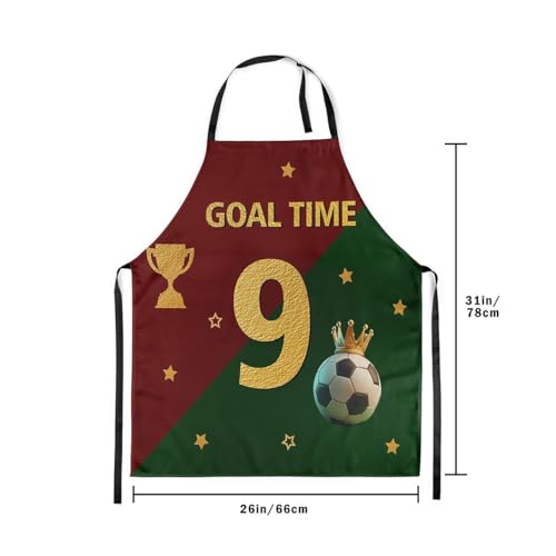 Manfei Baseball Kids Kitchen Apron - color: Red and Green
