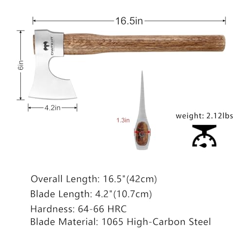 16.5" Throwing Axe, 2 Pack Throwing Axe Set with 1065 High Carbon Steel & Beech Wood Handle, Perfect for Axe Throwing Games, Competition and Recreation, Ideal Gift for Men (Silver Gray) - color: 2 Pack