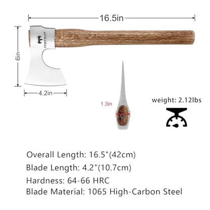 16.5" Throwing Axe, 2 Pack Throwing Axe Set with 1065 High Carbon Steel & Beech Wood Handle, Perfect for Axe Throwing Games, Competition and Recreation, Ideal Gift for Men (Silver Gray) - color: 2 Pack