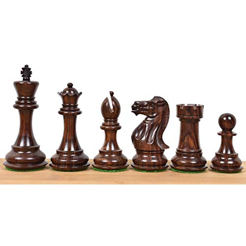 RoyalChessMall -4.1" Pro Staunton Wooden Chess Pieces Only Set - Weighted Rosewood - style: Rosewood