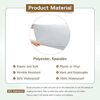 Square Fitted Table Cover Elastic Tablecloth Stretch Spandex Table Topper Cap Cover for Dining Kitchen Home Party Silver 34X34 Inch - color: Silver, size: 34" x 34" (Square)