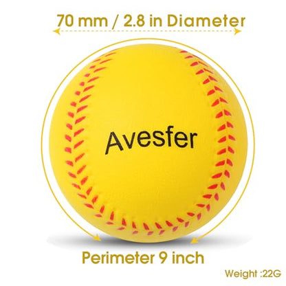 Foam Baseballs 12 Pack Soft Practice Baseballs 9 inch Foam Balls with Mesh Bag for Kids Youth Teenager Safe for Catching,Throwing and Batting Practice
