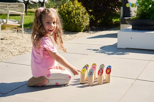 Eichhorn Throwing Game Sticks - 13 Colourful Wooden Building Blocks Made of Pine Wood - for Children from 3 Years - Indoor & Outdoor Wooden Throwing Game