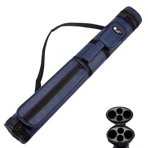 GSE Games & Sports Expert 2x2 Deluxe Hard Billiard Pool Cue Stick Carrying Case, Billiard Cue Case, Billiards Accessories (Several Colors Available) - color: Oval - Blue
