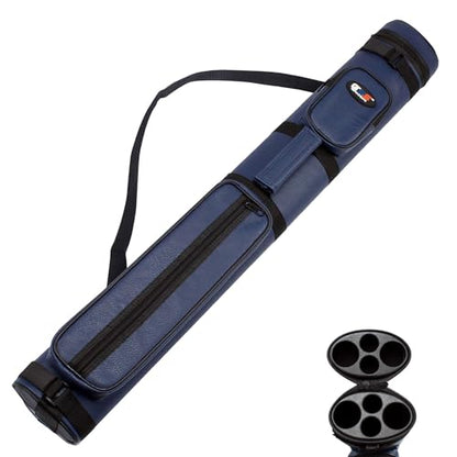 GSE Games & Sports Expert 2x2 Deluxe Hard Billiard Pool Cue Stick Carrying Case, Billiard Cue Case, Billiards Accessories (Several Colors Available) - color: Oval - Blue