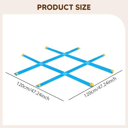 Outdoor Tac Toe Game Toss Game Set 120x120cm Classic with Ground Stakes Backyard Toy for Camping Patio Barbecue Picnic - color: blue A