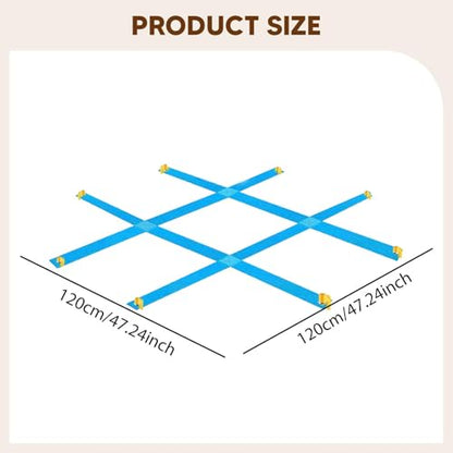 Outdoor Tac Toe Game Toss Game Set 120x120cm Classic with Ground Stakes Backyard Toy for Camping Patio Barbecue Picnic - color: blue A