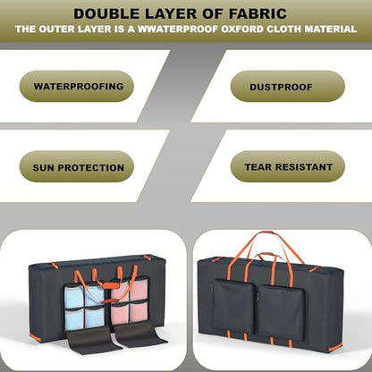 Cornhole Carrying Case Fits 4' x 2' Regulated Size, Heavy Duty 600D Oxford Fabric Waterproof & Dustproof, 4 Large Pockets for Outdoor Play
