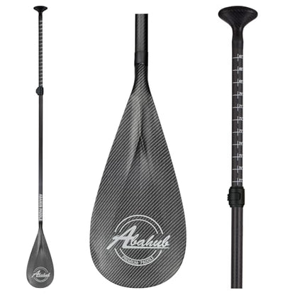 Abahub Carbon Fiber SUP Paddles, 1 x 3 Section Adjustable 67" - 86" Carbon Fiber Shaft, Lightweight Stand-up Paddle Oars for Paddleboards, with a Carrying Bag - color: Carbon Fiber Shaft & Carbon Fiber Print Plastic Blade
