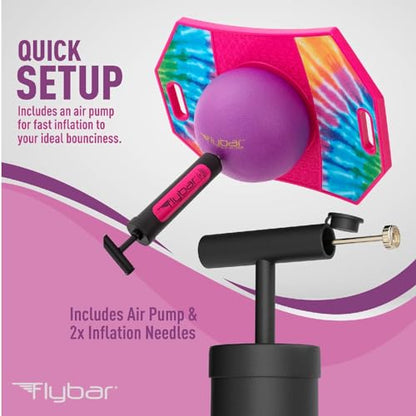 Flybar LED Pogo Trick Ball for Kids Balance Bounce Board w/Anti-Slip Deck - color: Tie Dye