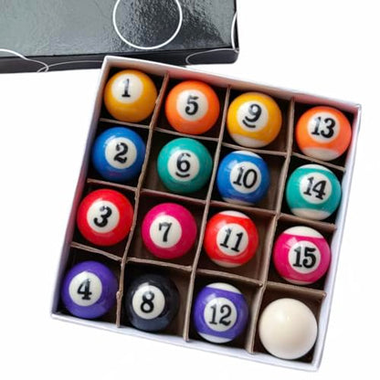 1-1/2" ，0.98" Mini Billiard Balls Set,0.98/1.5 Inch 16Pcs Children's Pool Balls for Kids,Small Pool Cue Balls Training Ball,Kids Table Game Toy Accessories - size: 25mm (0.98 inches)
