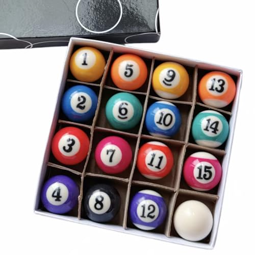 1-1/2" ，0.98" Mini Billiard Balls Set,0.98/1.5 Inch 16Pcs Children's Pool Balls for Kids,Small Pool Cue Balls Training Ball,Kids Table Game Toy Accessories - size: 25mm (0.98 inches)