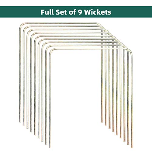 Regulation Size Croquet Wickets, 9 Colorful Square Arrow Wickets - 8.1" x 6.3" Replacement Set for Six Players Croquet Sets - size: Regulation Size
