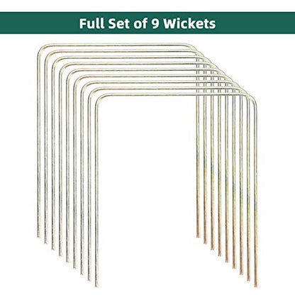 Regulation Size Croquet Wickets, 9 Colorful Square Arrow Wickets - 8.1" x 6.3" Replacement Set for Six Players Croquet Sets - size: Regulation Size