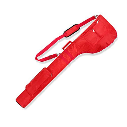 Small Golf Bag for A Few Clubs, Lightweight Golf Sunday Bag, Par 3 Travel Bag, Practice Travel Bag with Carry Shoulder Strap - color: Red