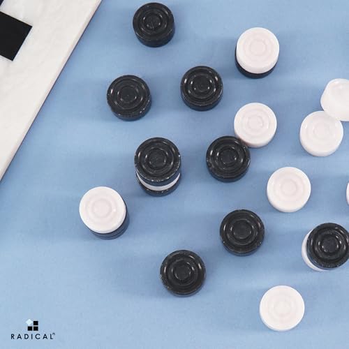 Radicaln Marble Checker Figures 1.25'' inches Black and White Handmade Checkers Pieces for Adults Board Game Draughts Checker Pieces for Checker & Chess Board Game - color: Black and White