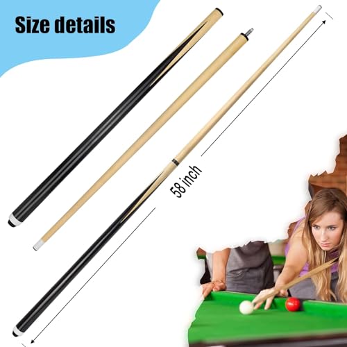 Pool Cue Stick Billairds cue Stick Pool Stick 58" Set of 2/Set of 4 /Set of 4 20OZ for Pool Table,Pool Sticks with 13mm Tip - size: 58" Set of 2