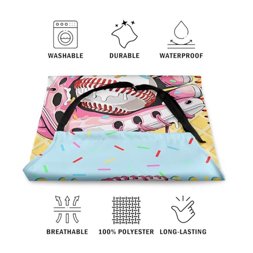 Castle Fairy Ice Cream Drip Baseball Kids Kitchen Apron - color: Pink Yellow