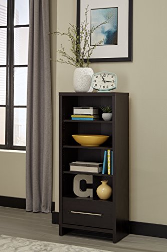 ClosetMaid 1661 Media Storage Tower Bookcase with Drawer Black Walnut - color: Black Walnut, style: Media Storage Tower