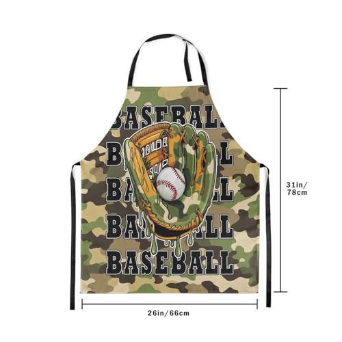 Castle Fairy Cartoon Baseball Kitchen Apron,Bow Knots Waterproof Apron - color: Green Camo