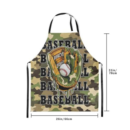 Castle Fairy Cartoon Baseball Kitchen Apron,Bow Knots Waterproof Apron - color: Green Camo