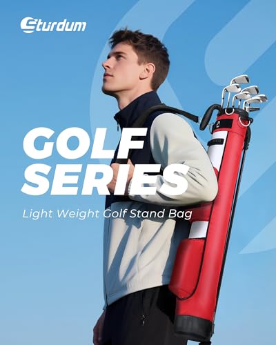 Golf Lightweight Stand Bag, Portable Golf Carry Bag with Insulated Cooler Pocket, Easy to Carry and Ideal for Driving Range, Pitch n Putt, Par 3, Executive Courses - color: Red