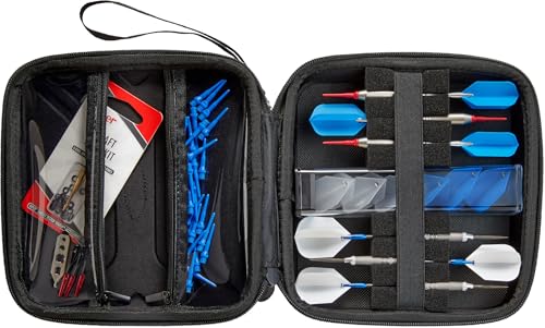 Casemaster Ventura Plus Darts Case, Holds 6 Steel Tip or Soft Tip Darts Fully Assembled, Hard Shell Dart Case with Storage Tube, Dart Storage Accessories