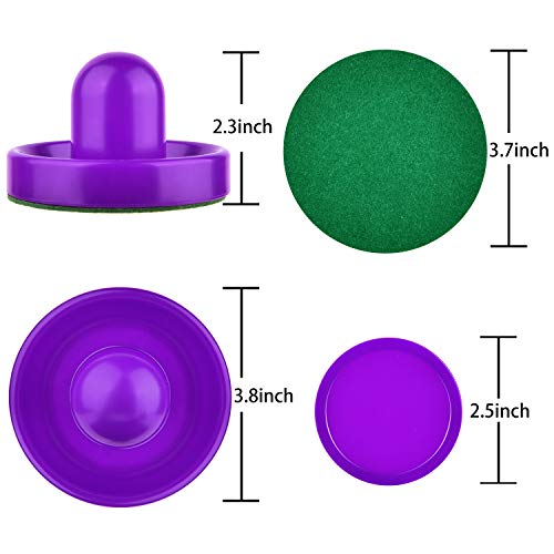 Coopay Air Hockey Pushers and Pucks, Air Hockey Paddles with Felt Bottoms, Goal Handles Paddles Replacement Accessories with a Drawstring Bag for Game Tables (4 Striker, 8 Red Puck Pack) - color: White, Pink, Yellow, Purple