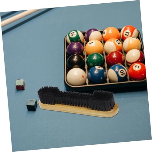 Pool Table Brush and Billiards Rail Cleaning Brush with Wooden Handle, 12-inch Narrow Crevice Cleaner for Felt Surface, Window Groove, and Gap Cleaning Tools for Pool Table