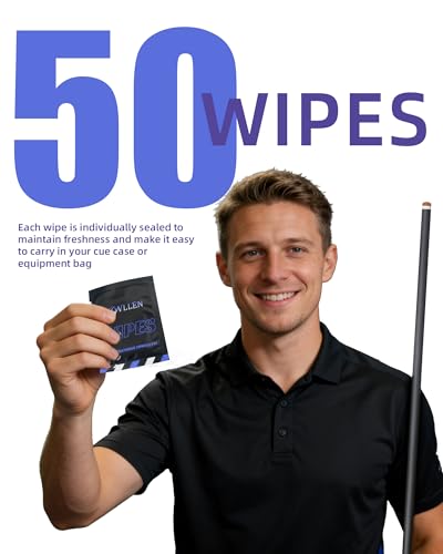 KONLLEN Billiards Billiard cue Towel - 100% Cotton Black 8-Ball Pool Cue Clean Towel Maintenance Accessories Cleaning Set Shaft Wax + Cleaning Powder + - color: Cleaner Wipes