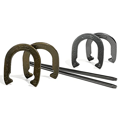 Franklin Sports Horseshoes Sets - Game Sets for Adults + Kids - Includes (4) Horseshoes and (2) Ground Stakes - style: Starter