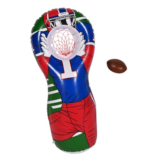 Beistle Inflatable Football Player Target Activity, Sports Party Toss Challenge with Soft Football Included for Tailgates Team Celebrations Game Day Events and Athletic Gatherings