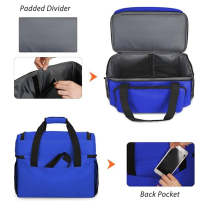 LARIPOP 2 Ball Bowling Bag Double Bowling Ball Carrier with Padded Holder, Shoe Compartment for Men Women Bowling League & Tournament - color: TR Blue