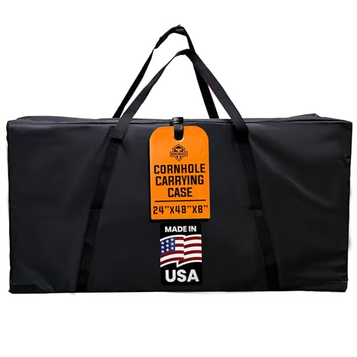 Titan Bags Cornhole Carrying Case - Durable & Heavy Duty Cornhole Board Bag Carry Case w/Nylon Shoulder Straps & Zipper Closure, Board Storage & Carrying Case for Toss Games & Tournaments - Black