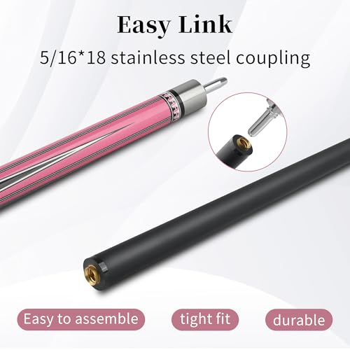 58" 2-Piece Pool Cue Stick - Fiberglass & Maple Professional Billiard Pool Stick