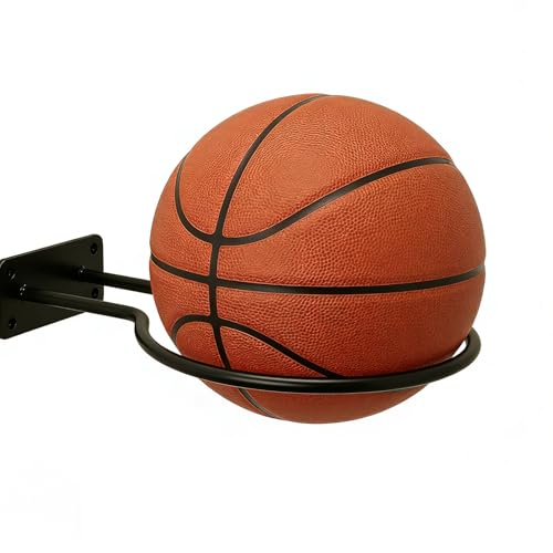 Wall Mount Ball Display Rack, Sports Ball Storage Holder for Basketball, Football, Soccer, Volleyball