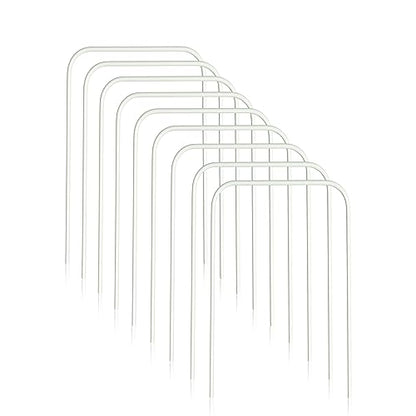 OUTOSS-Croquet Wickets,Set of 9 Pcs,White Plastic Coating with Storage Bag | Durable and Thick Wire Dia. 5MM (0.2 In.), Replacement for Croquet Game, Includes Storage Bag