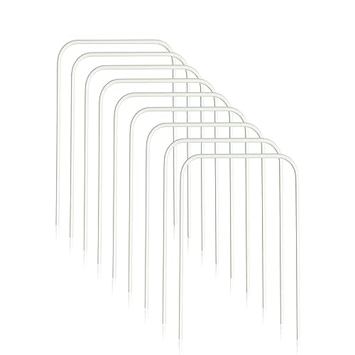 OUTOSS-Croquet Wickets,Set of 9 Pcs,White Plastic Coating with Storage Bag | Durable and Thick Wire Dia. 5MM (0.2 In.), Replacement for Croquet Game, Includes Storage Bag