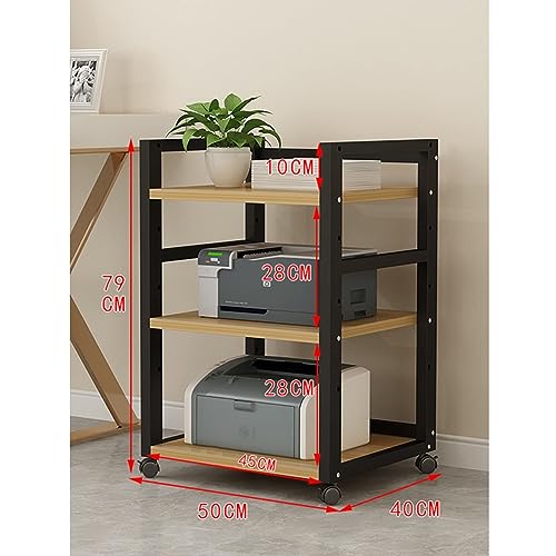 3 Tier AV Media Cabinet Stand Assembly Cabinet, Gaming TV Cabinet and Stereo Rack Audio Tower with Height Adjustable Wooden Shelf (Color : Black, Size : 50x40x79cm) - color: Black