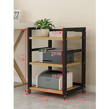 3 Tier AV Media Cabinet Stand Assembly Cabinet, Gaming TV Cabinet and Stereo Rack Audio Tower with Height Adjustable Wooden Shelf (Color : Black, Size : 50x40x79cm) - color: Black