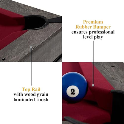 Barrington Billiards Prescott 7' Pool Table, 3-in-1 Dining Top & Table Tennis with Game Accessories & Rolling Storage Caddy - style: Barrington Prescott 7' 3 in 1 Billiard