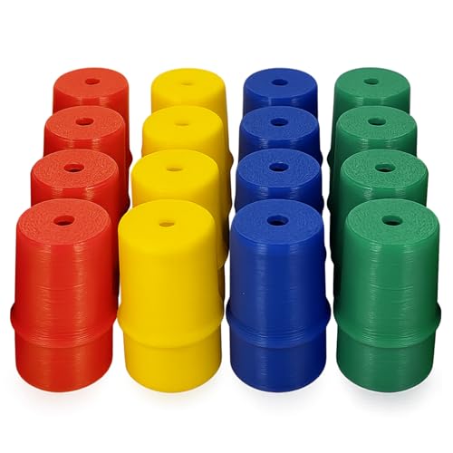 Trouble Board Game Replacement Parts - 16 Piece Set (Red, Green, Blue, Yellow) - Movers, Pawns & Pegs