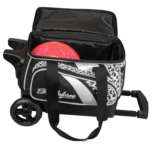 KR Strikeforce Cruiser Single Bowling Ball, Shoe and Accessory Roller Bowling Bag - color: White Leopard