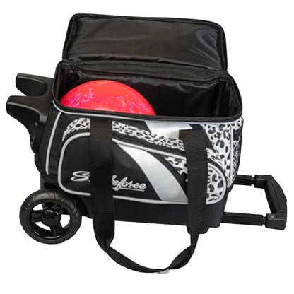 KR Strikeforce Cruiser Single Bowling Ball, Shoe and Accessory Roller Bowling Bag - color: White Leopard