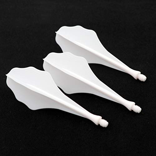 CUESOUL TRAJ AK8 New Integrated Dart Flights and Shafts Wave Shape,Very Slim Dart Flight 3 Sets - color: Wave Shape-White