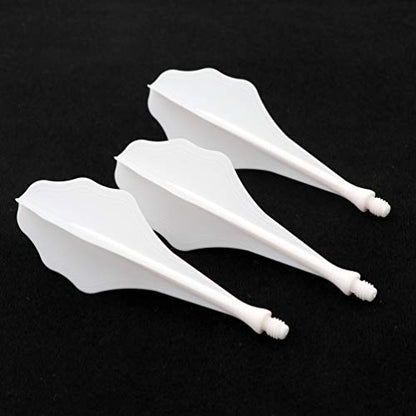 CUESOUL TRAJ AK8 New Integrated Dart Flights and Shafts Wave Shape,Very Slim Dart Flight 3 Sets - color: Wave Shape-White
