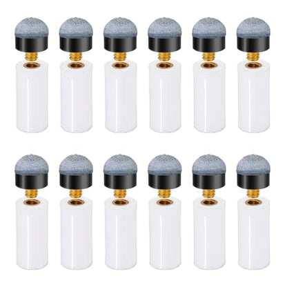 HUIESON 12 Sets 12mm Pool Cue Tips Replacement Kit, Includes Blue Screw On Pool Cue Stick Tip & White Billiard Cue Ferrule, Billiard Pool Stick Tips Replacement Kit.