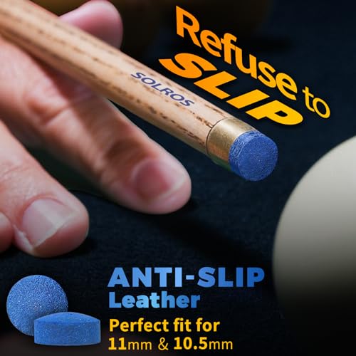 [4Packs] 11+11+12+13mm Billiard Cue Tips, Pool Stick Tips Replacement Repair Kit with Storage Box and Glue for Billiard Pool Table Cues Head and Snooker Stick Blue - SOLROS