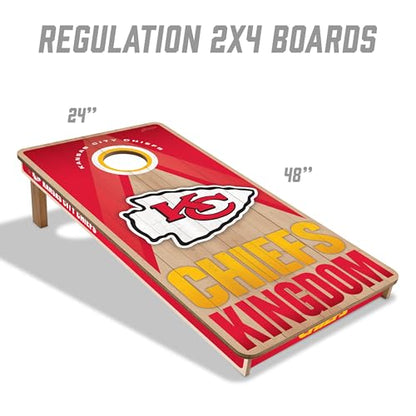 YouTheFan NFL 2' x 4' Slogan Series Professional Wood Cornhole Game with Logo Bags - color: Kansas City Chiefs