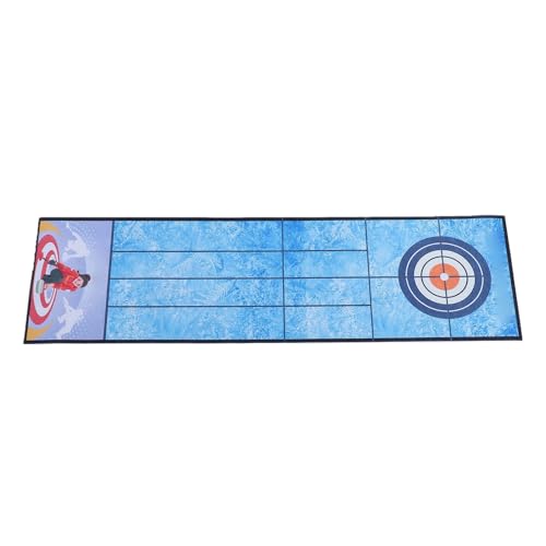 Fockety Tabletop Curling Game, Portable Curling Board Game Set Foldable Mat Desktop Toy for Travel Parties Gathering